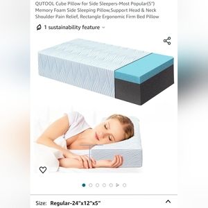 Cooling Cube Pillow for Side Sleepers 24"x12"x5"